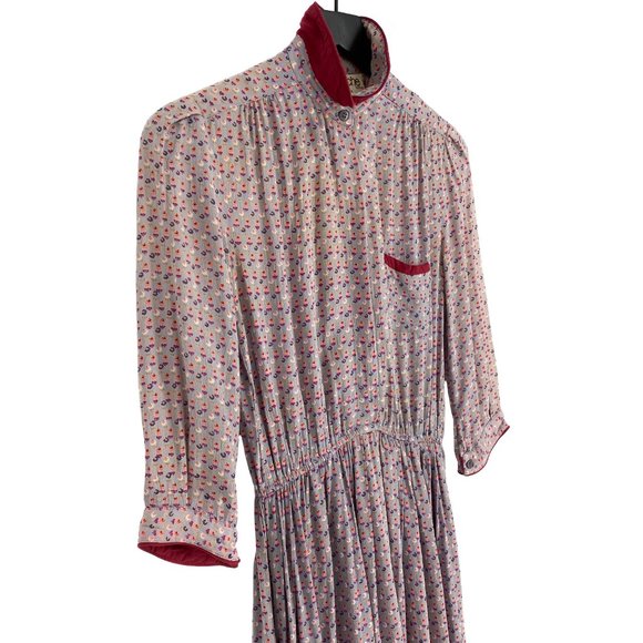 Vintage DÉPÈCHE MODE Crée á Paris Floral Pleated Dress Made in USA - Picture 4 of 16